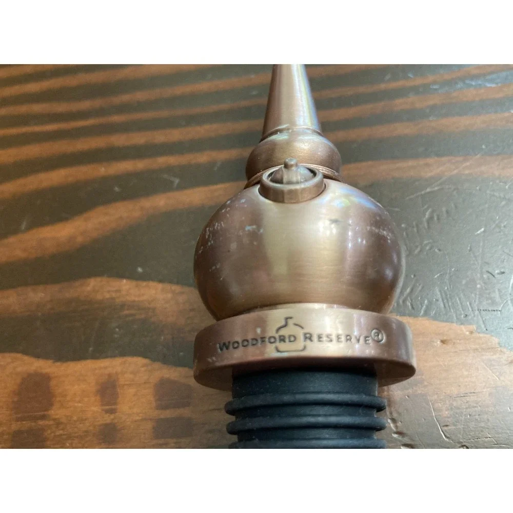 Woodford Reserve Copper Tone Metal Bottle Stopper with Black Rubber Cork
